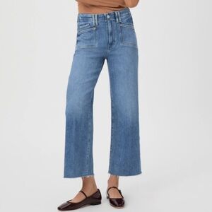 PAIGE Anessa High-Rise Wide Leg Jean Crop - Size 28, 27in inseam
